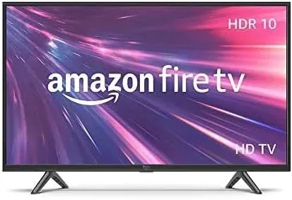 A 32 or 40 inch Amazon Fire TV showing the Fire TV start screen