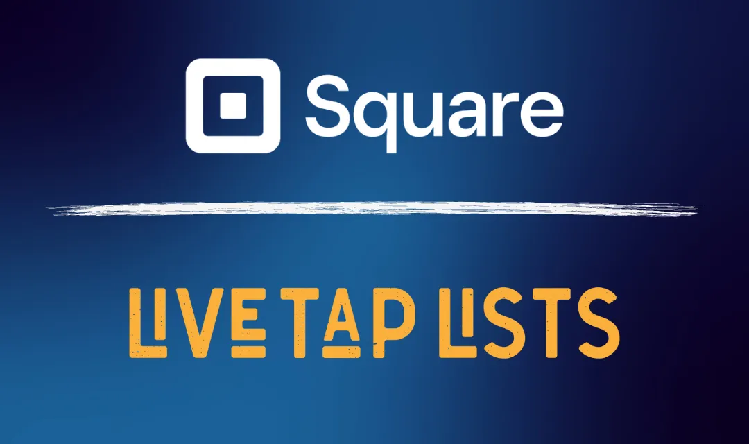 Square and Live Tap Lists logos on a blue background